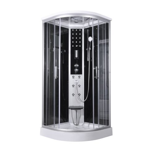 Cabina Doccia Idromassaggio Bivita Dream CL98 90x90x215 cm Circolare con Cromoterapia, Radio e Quick Line
