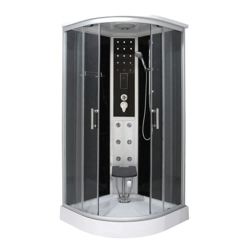 Cabina Doccia Idromassaggio e Vapore Bivita Relax CS99 90x90x215 cm Circolare con Cromoterapia e Radio