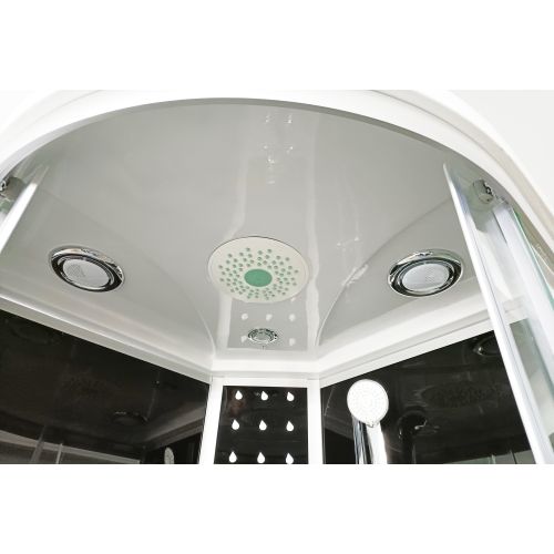 Cabina Doccia Idromassaggio e Vapore Bivita Relax CS99 90x90x215 cm Circolare con Cromoterapia e Radio