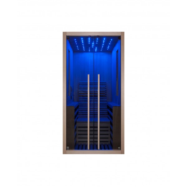 Sauna Infrarossi Bivita Garbo 1 1 Persona 100x130x195 cm con Bluetooth e LED Starlight