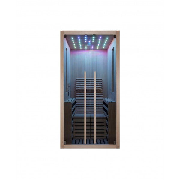 Sauna Infrarossi Bivita Garbo 1 1 Persona 100x130x195 cm con Bluetooth e LED Starlight