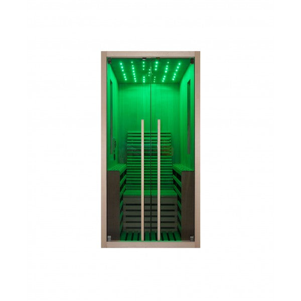 Sauna Infrarossi Bivita Garbo 1 1 Persona 100x130x195 cm con Bluetooth e LED Starlight