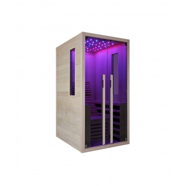 Sauna Infrarossi Bivita Garbo 1 1 Persona 100x130x195 cm con Bluetooth e LED Starlight