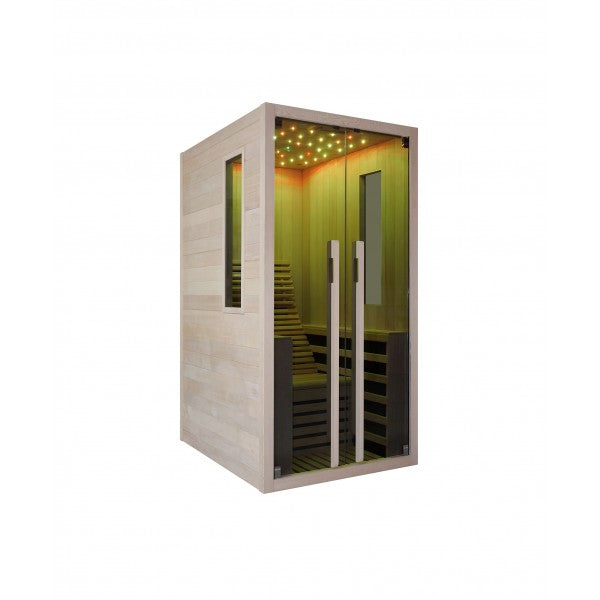 Sauna Infrarossi Bivita Garbo 1 1 Persona 100x130x195 cm con Bluetooth e LED Starlight