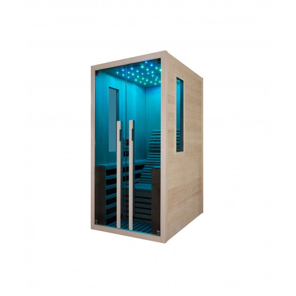 Sauna Infrarossi Bivita Garbo 1 1 Persona 100x130x195 cm con Bluetooth e LED Starlight