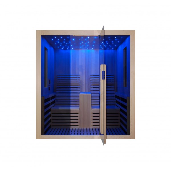 Sauna Infrarossi Bivita Garbo 2 2 Persone 180x150x195 cm con Bluetooth e LED Starlight
