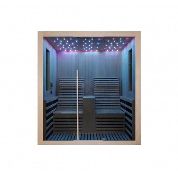 Sauna Infrarossi Bivita Garbo 2 2 Persone 180x150x195 cm con Bluetooth e LED Starlight