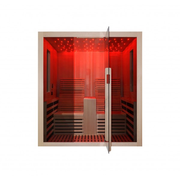 Sauna Infrarossi Bivita Garbo 2 2 Persone 180x150x195 cm con Bluetooth e LED Starlight