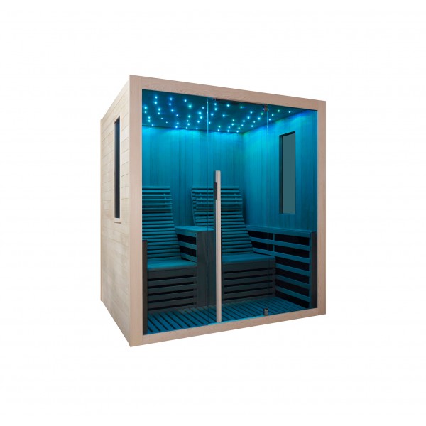 Sauna Infrarossi Bivita Garbo 2 2 Persone 180x150x195 cm con Bluetooth e LED Starlight