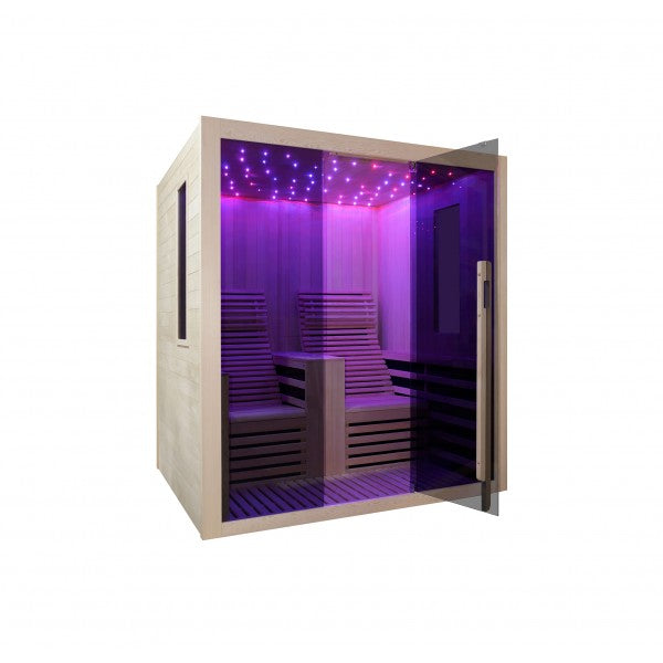 Sauna Infrarossi Bivita Garbo 2 2 Persone 180x150x195 cm con Bluetooth e LED Starlight