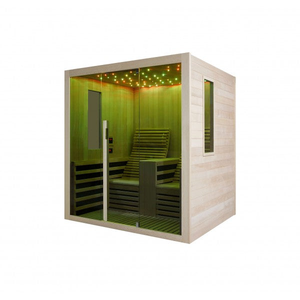 Sauna Infrarossi Bivita Garbo 2 2 Persone 180x150x195 cm con Bluetooth e LED Starlight
