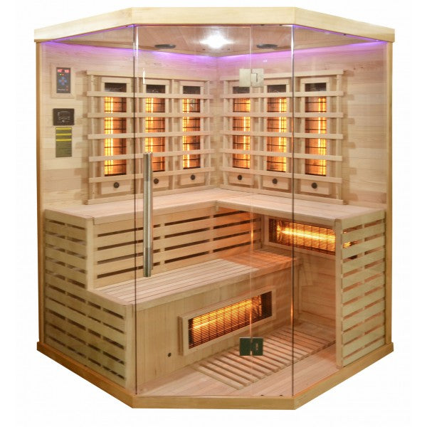 Sauna Infrarossi Bivita New Deluxe 3-4 Persone 150x150x200 cm con Bluetooth e Cromoterapia