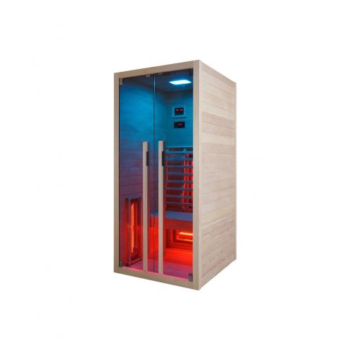 Sauna a Infrarossi Bivita RUBY 1 1 Posto 90x100x195 cm con Bluetooth e LED 7 Colori