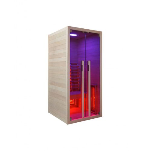 Sauna a Infrarossi Bivita RUBY 1 1 Posto 90x100x195 cm con Bluetooth e LED 7 Colori