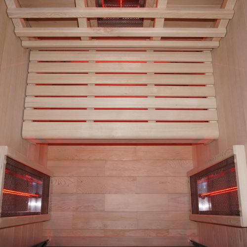 Sauna a Infrarossi Bivita RUBY 1 1 Posto 90x100x195 cm con Bluetooth e LED 7 Colori