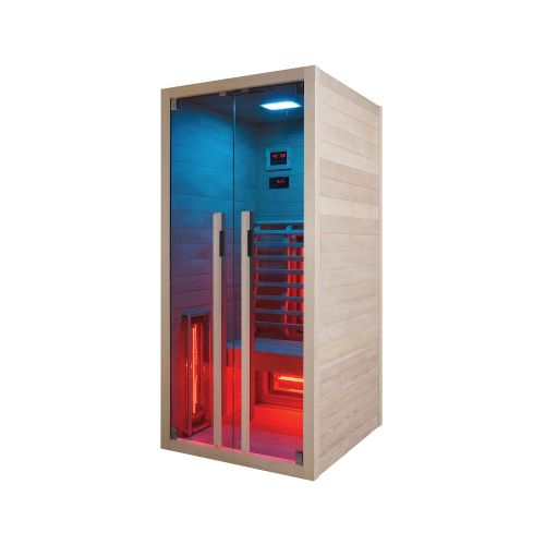 Sauna a Infrarossi Bivita RUBY 1 1 Posto 90x100x195 cm con Bluetooth e LED 7 Colori