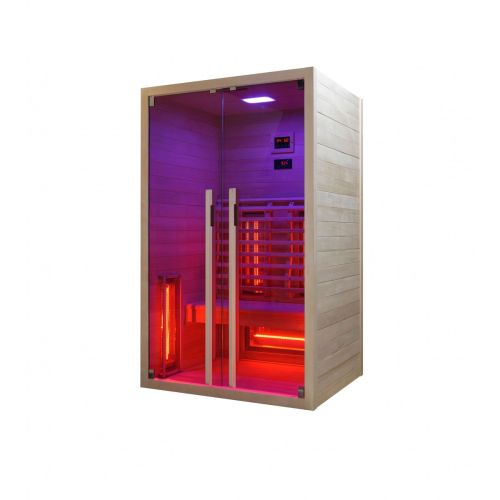 Sauna a Infrarossi Bivita RUBY 2 2 Posti 120x100x195 cm con Bluetooth e LED 7 Colori