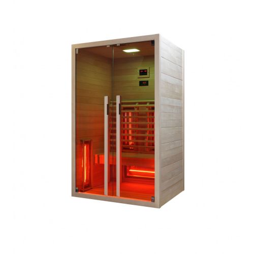 Sauna a Infrarossi Bivita RUBY 2 2 Posti 120x100x195 cm con Bluetooth e LED 7 Colori
