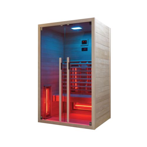 Sauna a Infrarossi Bivita RUBY 2 2 Posti 120x100x195 cm con Bluetooth e LED 7 Colori