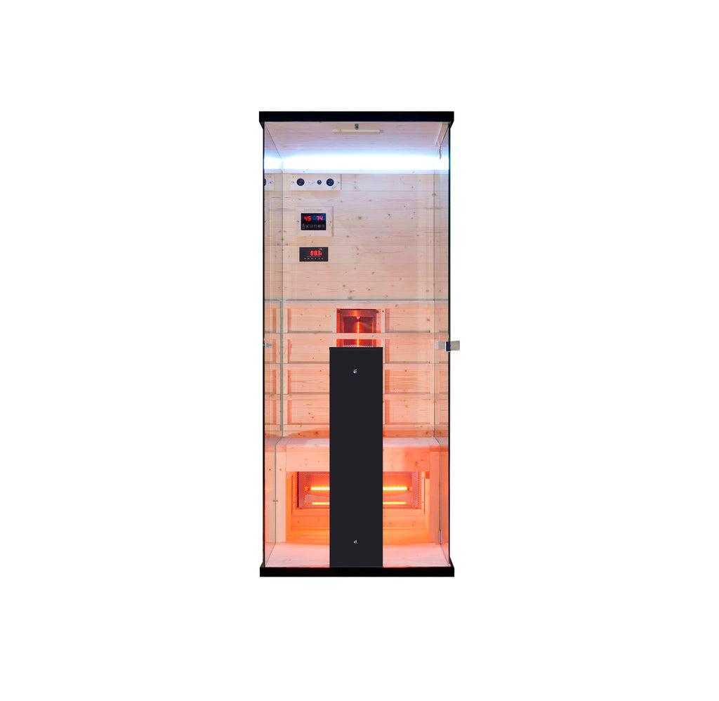 Sauna Infrarossi Bivita BILL1 1 Persona 80x110x190 cm con Bluetooth e LED 7 Colori