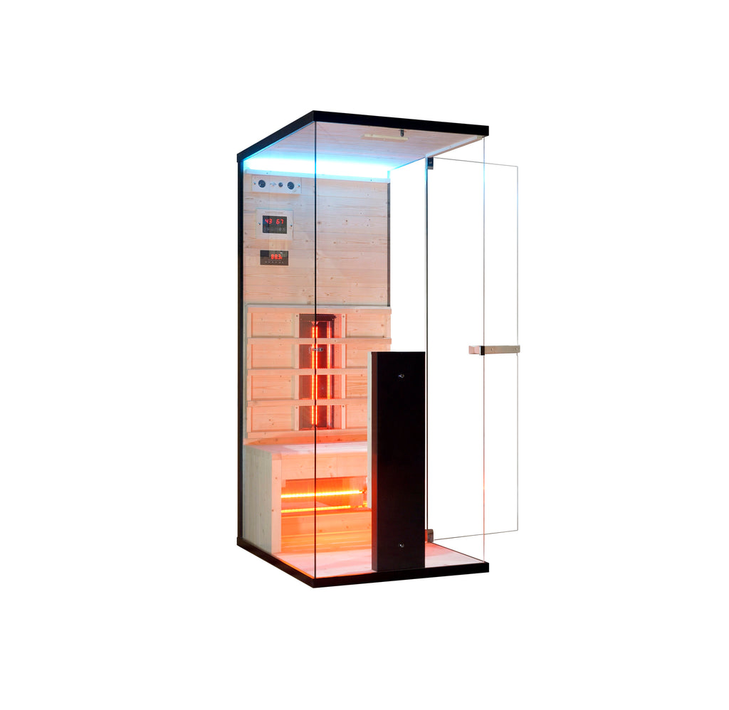 Sauna Infrarossi Bivita BILL1 1 Persona 80x110x190 cm con Bluetooth e LED 7 Colori