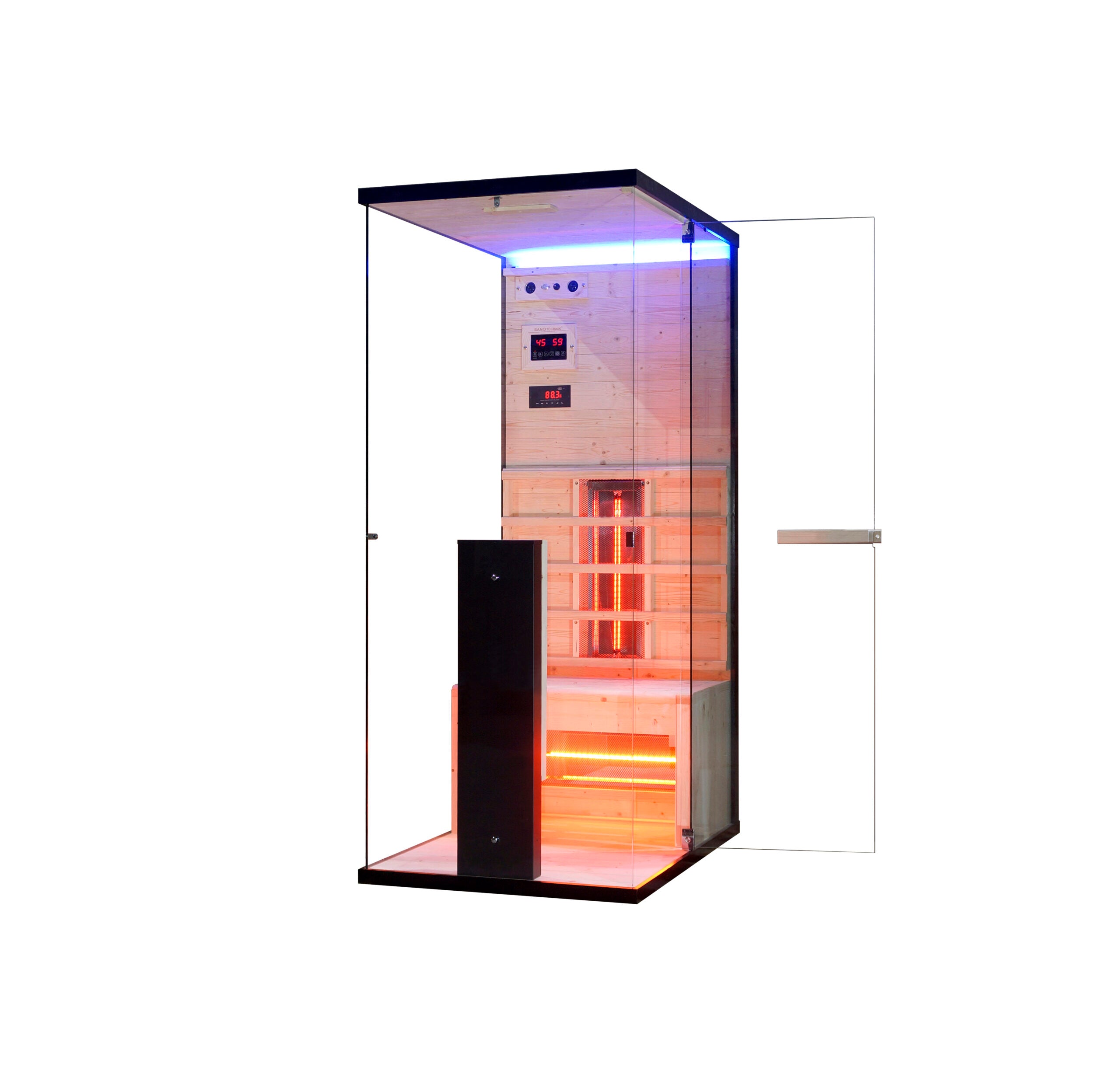 Sauna Infrarossi Bivita BILL1 1 Persona 80x110x190 cm con Bluetooth e LED 7 Colori
