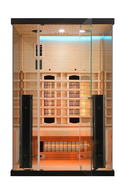 Sauna Infrarossi Bivita New Billund2 2 Persone 125x100x190 cm con Cromoterapia e Radio MP3 USB
