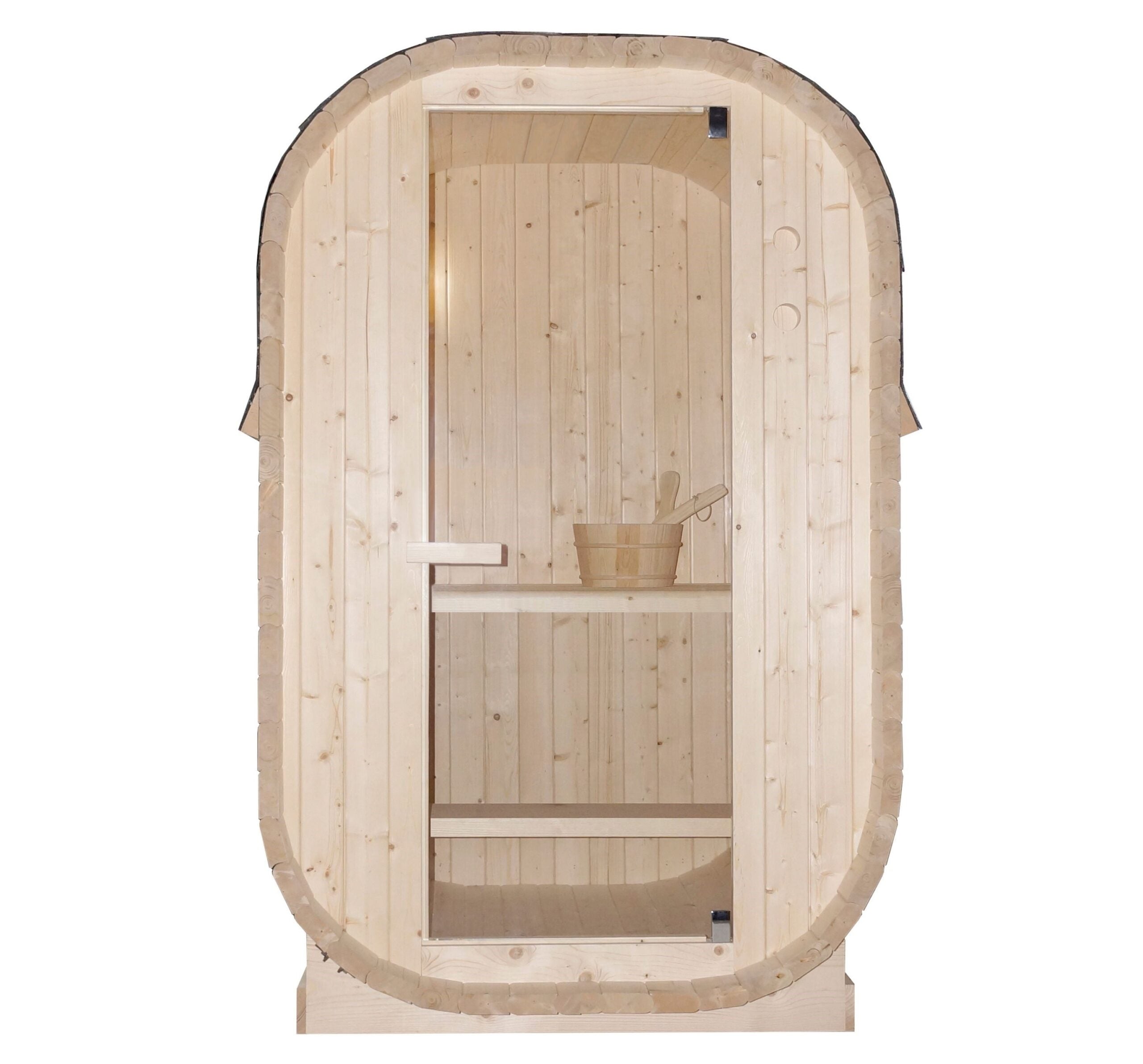 Sauna Finlandese da Esterno Bivita Cube S Hanko 1-2 Persone 128,2x120x194 cm
