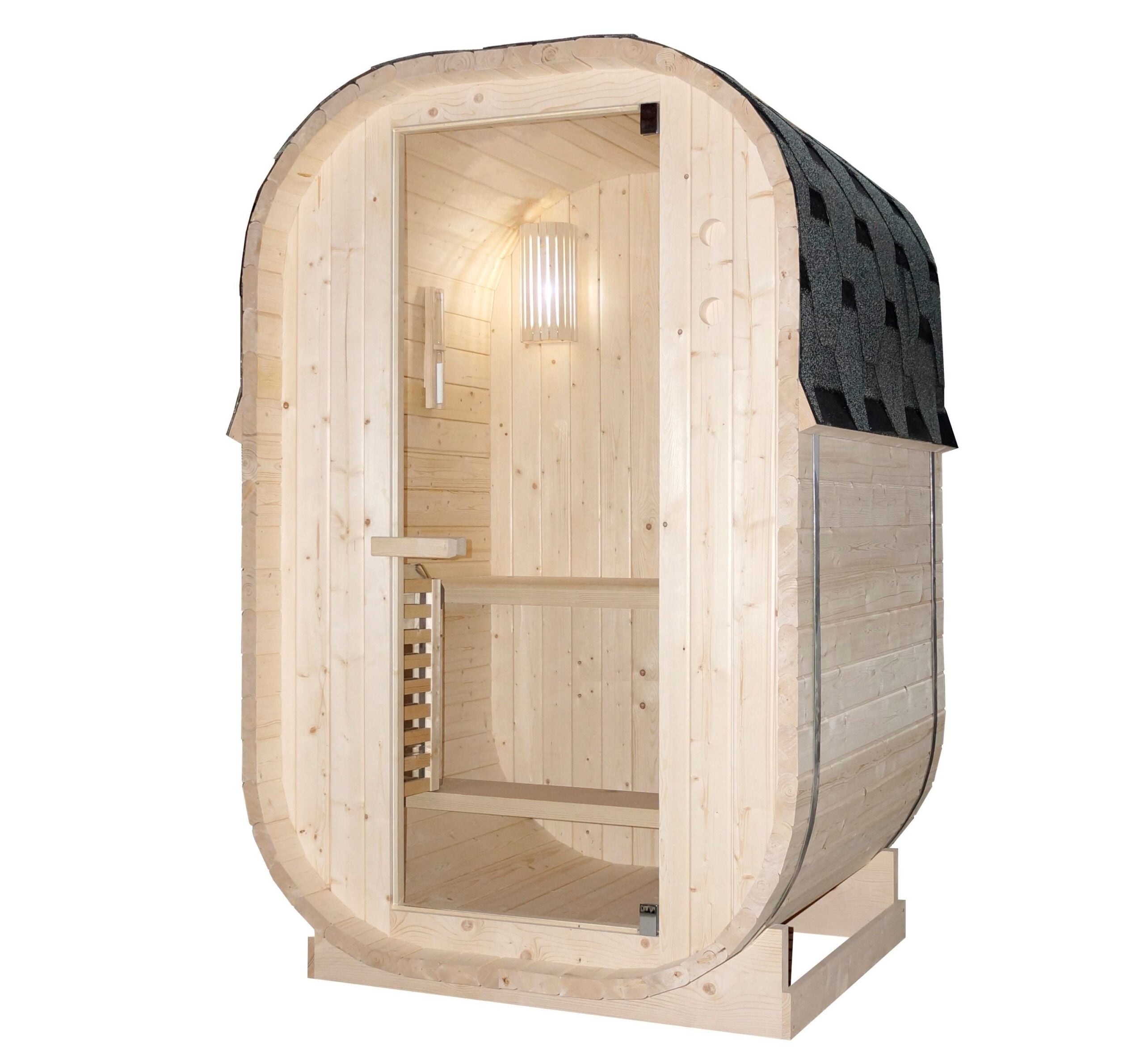 Sauna Finlandese da Esterno Bivita Cube S Hanko 1-2 Persone 128,2x120x194 cm