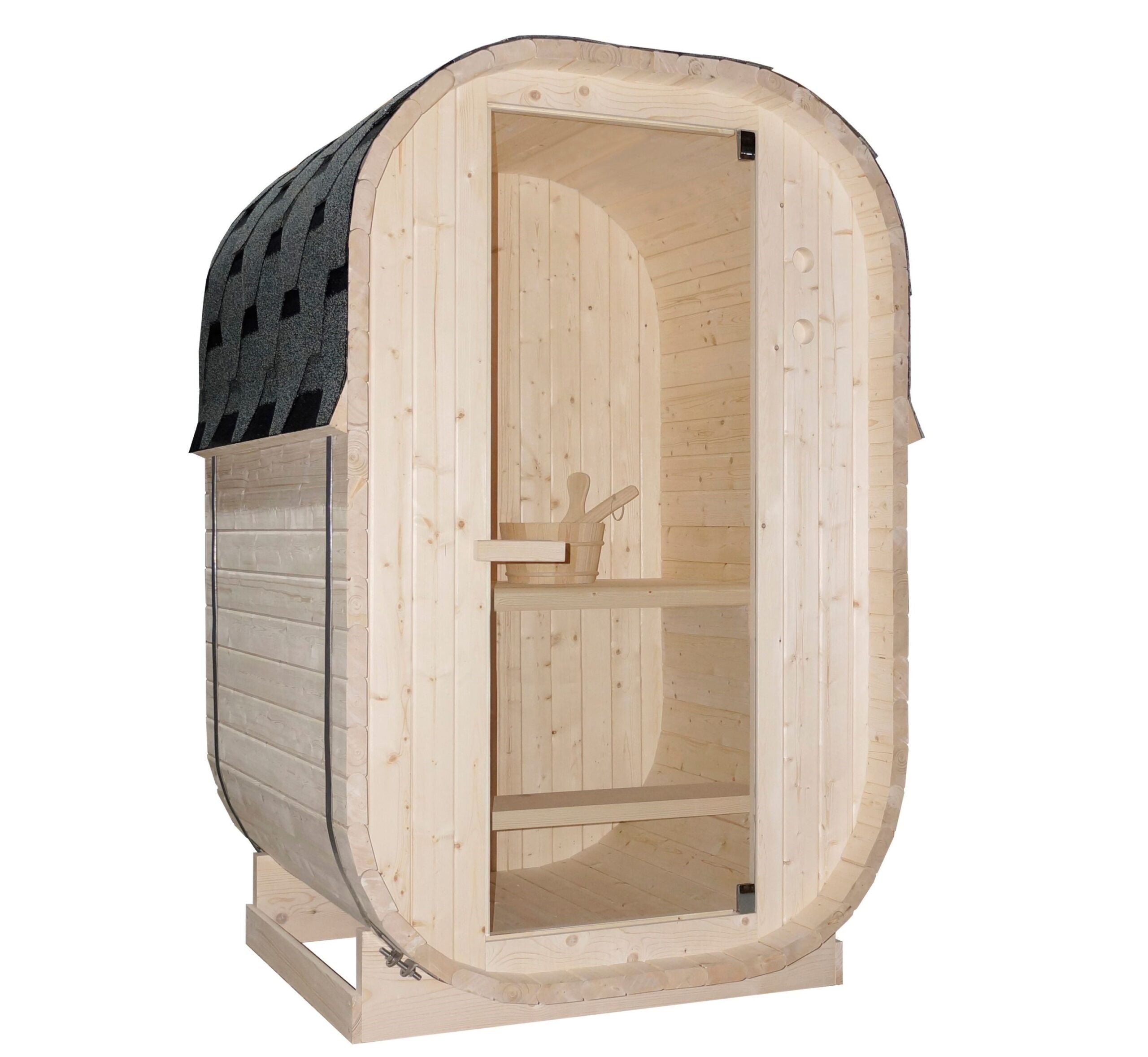 Sauna Finlandese da Esterno Bivita Cube S Hanko 1-2 Persone 128,2x120x194 cm