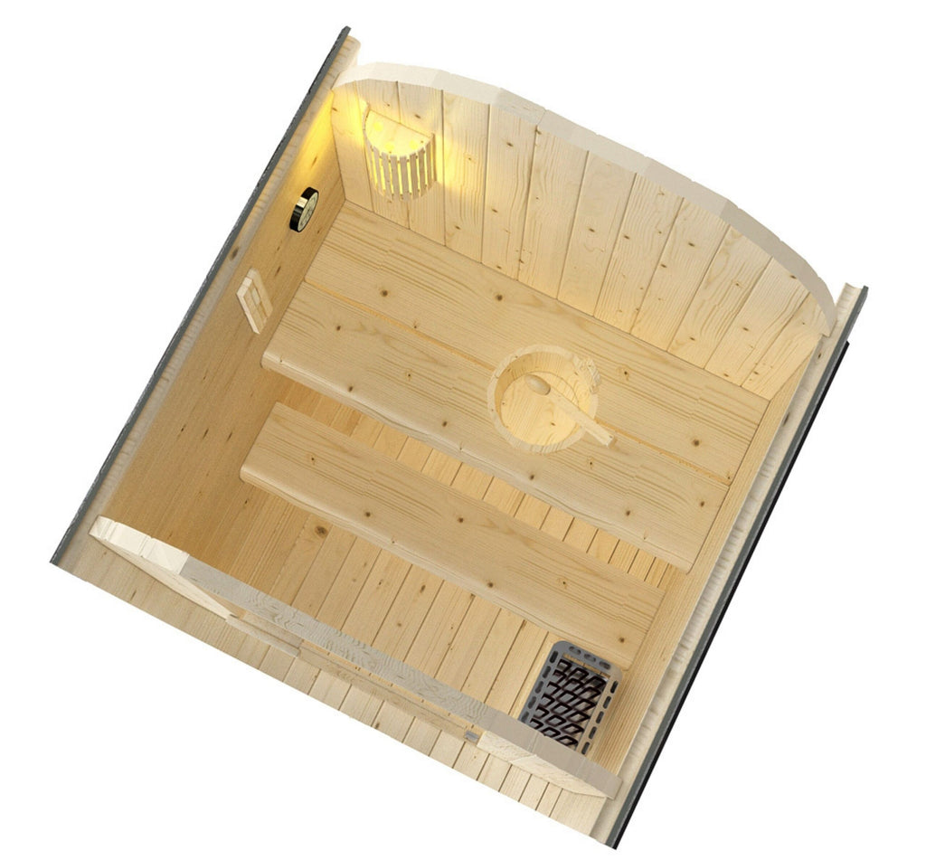 Sauna Finlandese da Esterno Bivita Cube S Hanko 1-2 Persone 128,2x120x194 cm