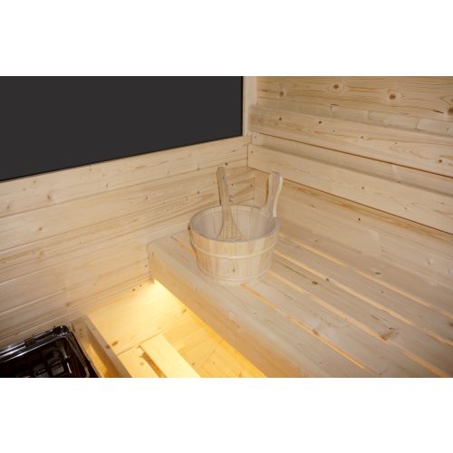Sauna Finlandese da Esterno Bivita Hanko F60180 210x180x210 cm per 6 Persone con Forno 8 kW