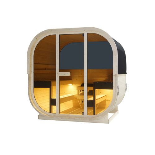 Sauna Finlandese da Esterno Bivita Hanko F60180 210x180x210 cm per 6 Persone con Forno 8 kW