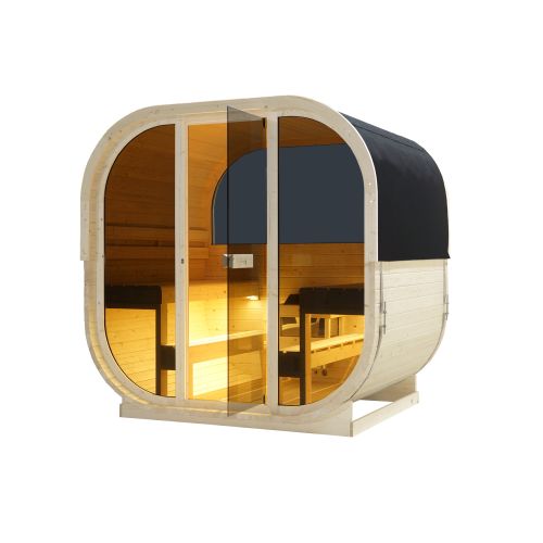 Sauna Finlandese da Esterno Bivita Hanko F60180 210x180x210 cm per 6 Persone con Forno 8 kW