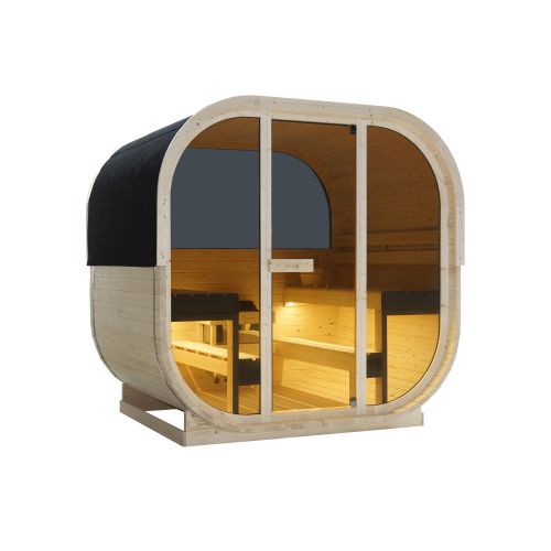 Sauna Finlandese da Esterno Bivita Hanko F60180 210x180x210 cm per 6 Persone con Forno 8 kW