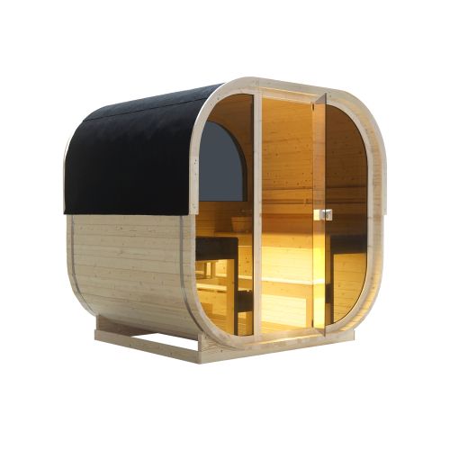Sauna Finlandese da Esterno Bivita Hanko F60180 210x180x210 cm per 6 Persone con Forno 8 kW