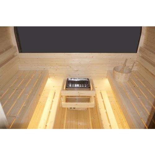 Sauna Finlandese da Esterno Bivita Hanko F60180 210x180x210 cm per 6 Persone con Forno 8 kW