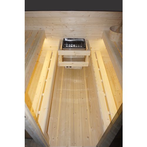 Sauna Finlandese da Esterno Bivita Hanko F60180 210x180x210 cm per 6 Persone con Forno 8 kW