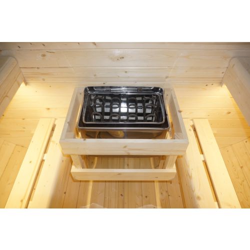 Sauna Finlandese da Esterno Bivita Hanko F60180 210x180x210 cm per 6 Persone con Forno 8 kW