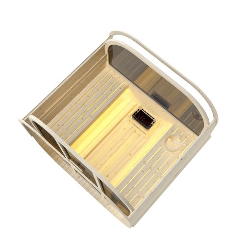 Sauna Finlandese da Esterno Bivita Hanko F60180 210x180x210 cm per 6 Persone con Forno 8 kW