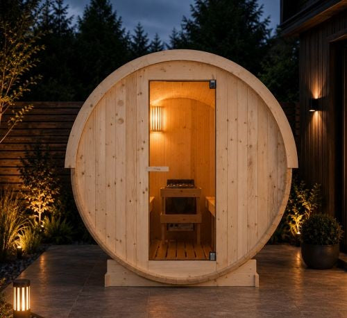 Sauna da Esterno a Botte Bivita NYBORG M 4 Persone con Vetro Panoramico