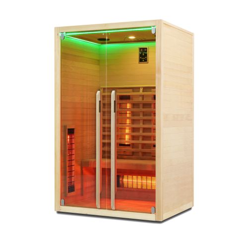 Sauna Infrarossi Bivita Ruby 2 Plus 2 Persone 120x100x195 cm con Bluetooth e Cromoterapia