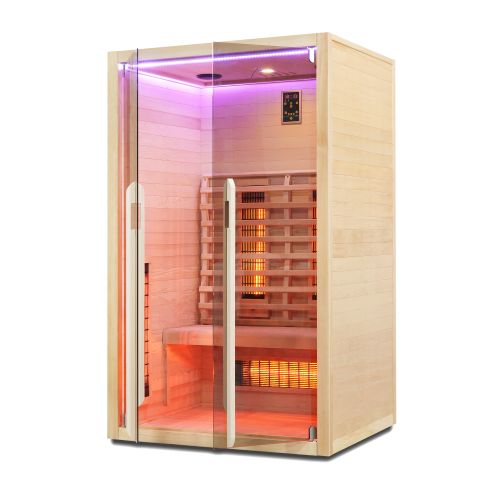 Sauna Infrarossi Bivita Ruby 2 Plus 2 Persone 120x100x195 cm con Bluetooth e Cromoterapia