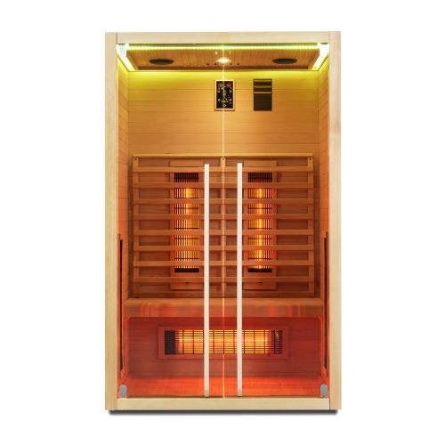 Sauna Infrarossi Bivita Ruby 2 Plus 2 Persone 120x100x195 cm con Bluetooth e Cromoterapia