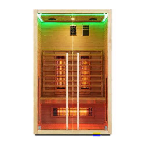 Sauna Infrarossi Bivita Ruby 2 Plus 2 Persone 120x100x195 cm con Bluetooth e Cromoterapia