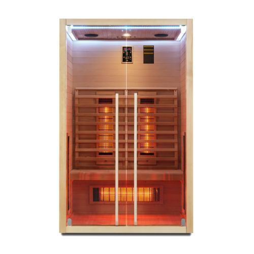Sauna Infrarossi Bivita Ruby 2 Plus 2 Persone 120x100x195 cm con Bluetooth e Cromoterapia
