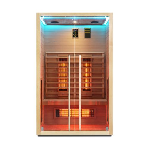 Sauna Infrarossi Bivita Ruby 2 Plus 2 Persone 120x100x195 cm con Bluetooth e Cromoterapia