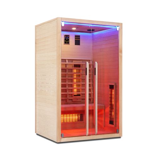 Sauna Infrarossi Bivita Ruby 2 Plus 2 Persone 120x100x195 cm con Bluetooth e Cromoterapia