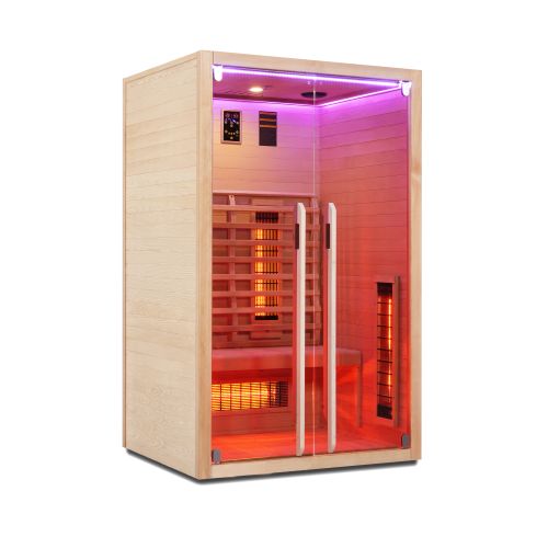 Sauna Infrarossi Bivita Ruby 2 Plus 2 Persone 120x100x195 cm con Bluetooth e Cromoterapia