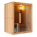 Sauna Finlandese Bivita RIGA J60120 3 Posti 150x120x190 cm in Hemlock con Vetro di Sicurezza
